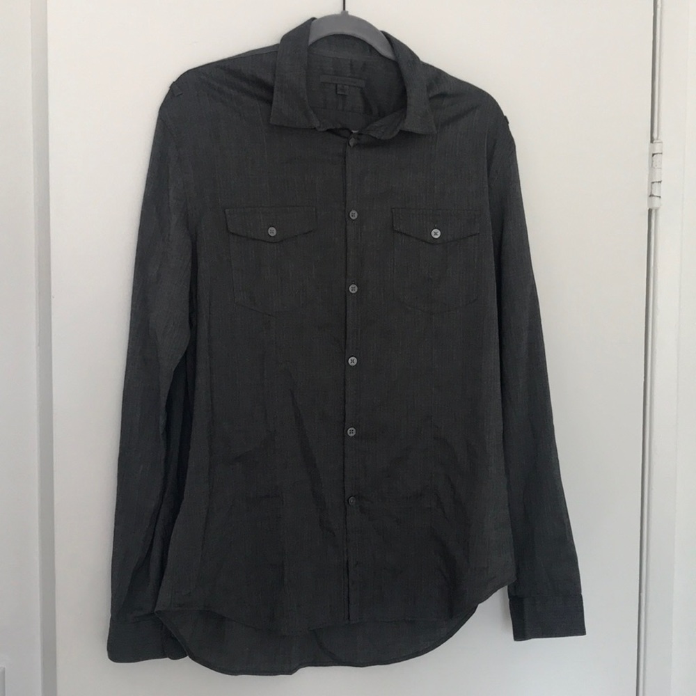Gray John Varvatos Button Up Medium